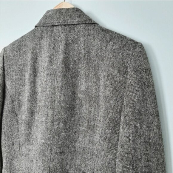 MICHAEL KORS Wool Blend Button up Blazer Jacket Tweed Style Gray Fabric Sz 4 - Picture 9 of 13